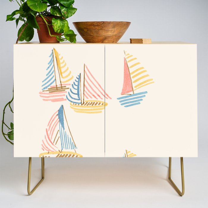 Striped sailboats Credenza Gallery Image 1
