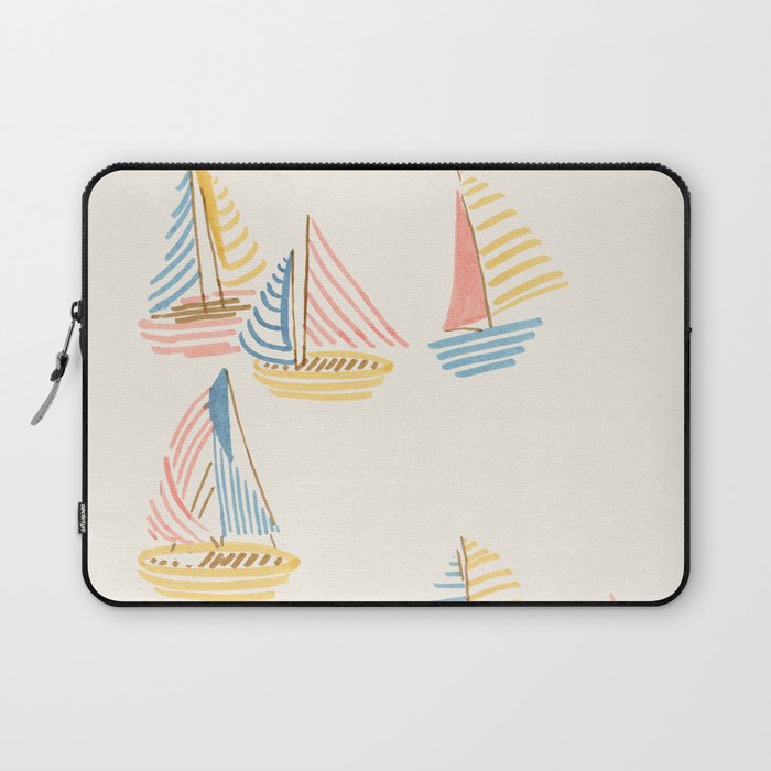 Striped sailboats Laptop Sleeve Gallery Image 1