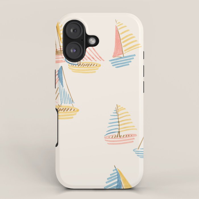 Striped sailboats iPhone Case Gallery Image 1