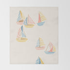 Striped sailboats Throw Blanket Gallery Image 2