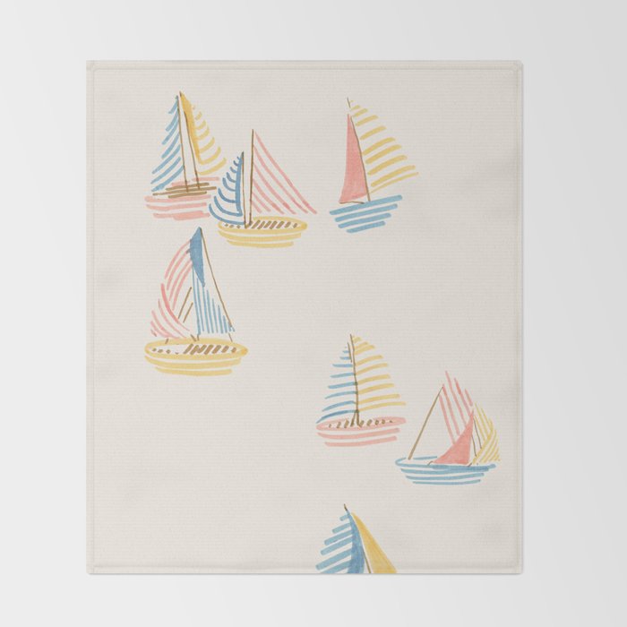 Striped sailboats Throw Blanket Gallery Image 2