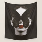 BLACK BUTTERFLY 3 Wall Tapestry Gallery Image 4