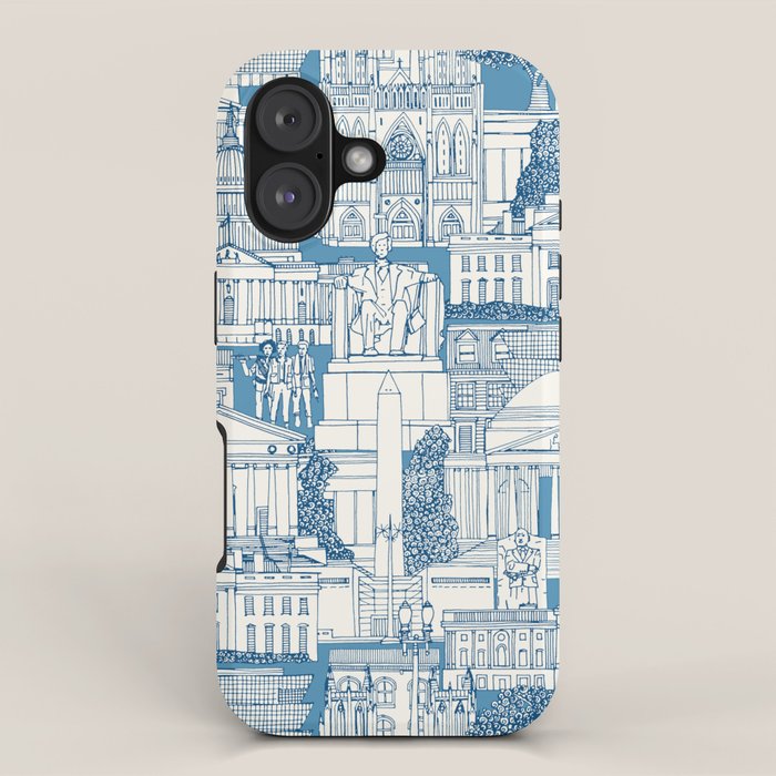 Washington DC toile blue iPhone Case Gallery Image 1