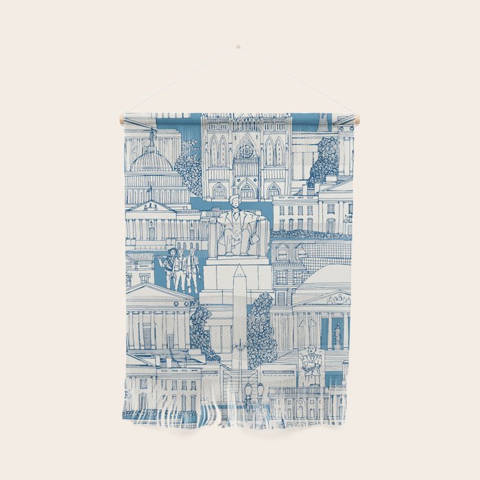 Washington DC toile blue Wall Hanging Gallery Image 1
