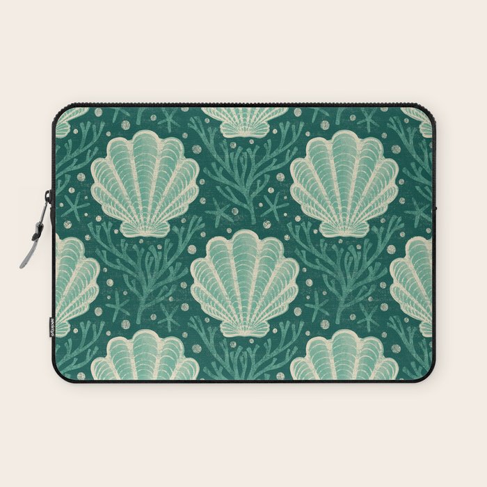 Seashell - sea green Laptop Sleeve Gallery Image 1