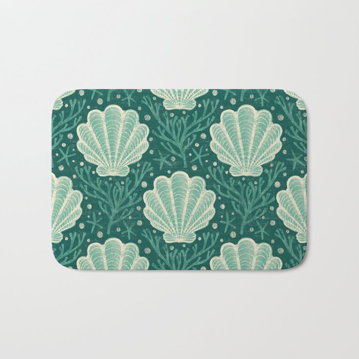Seashell - sea green Bath Mat Gallery Image 1