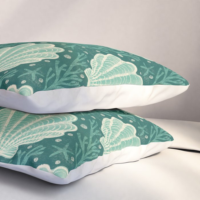 Seashell - sea green Pillow Sham Gallery Image 3