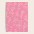 Botanical Cottage Floral Pattern in Pink and Cream Poster Gallery Image 4