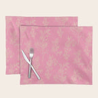 Botanical Cottage Floral Pattern in Pink and Cream Placemat Gallery Image 1