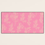 Botanical Cottage Floral Pattern in Pink and Cream Desk Mat Gallery Image 3