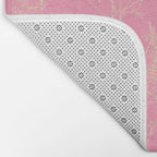 Botanical Cottage Floral Pattern in Pink and Cream Bath Mat Gallery Image 2