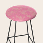 Botanical Cottage Floral Pattern in Pink and Cream Stool Gallery Image 2