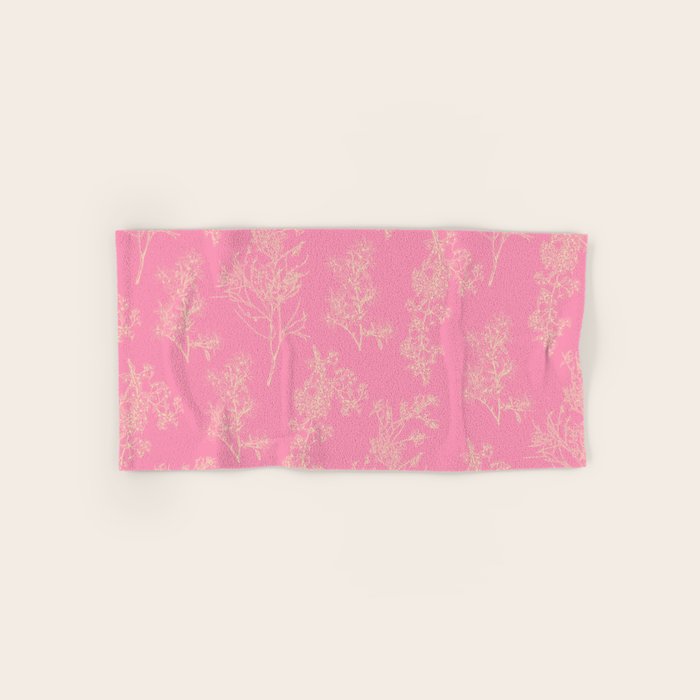 Botanical Cottage Floral Pattern in Pink and Cream Bath Towel Gallery Image 1
