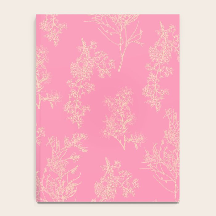 Botanical Cottage Floral Pattern in Pink and Cream Notebook Gallery Image 4