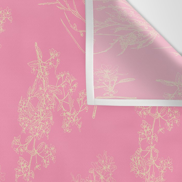 Botanical Cottage Floral Pattern in Pink and Cream Wall Tapestry Gallery Image 3