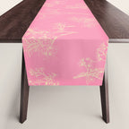 Botanical Cottage Floral Pattern in Pink and Cream Table Runner Gallery Image 1