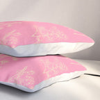 Botanical Cottage Floral Pattern in Pink and Cream Pillow Sham Gallery Image 3