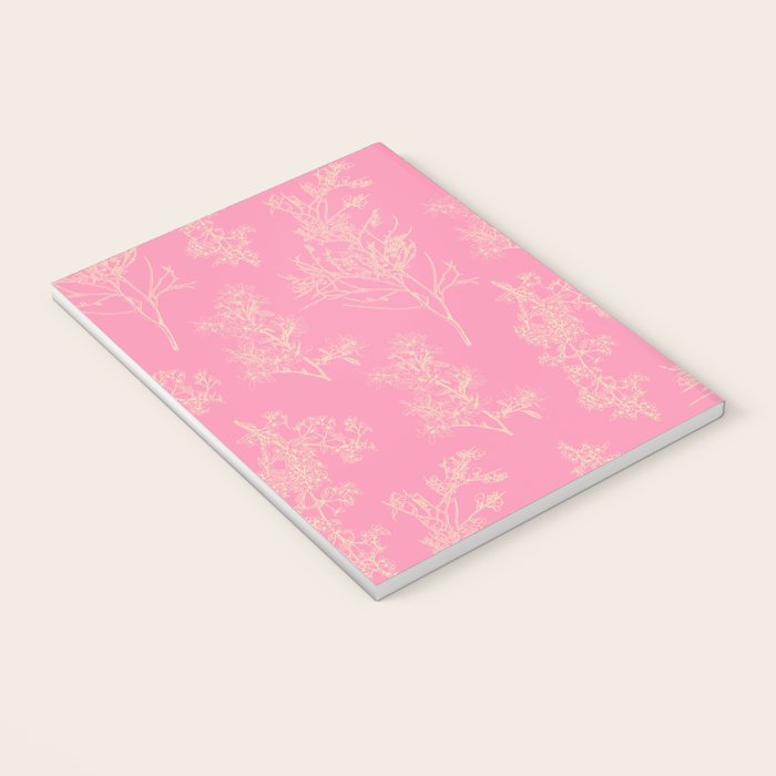 Botanical Cottage Floral Pattern in Pink and Cream Notebook Gallery Image 3