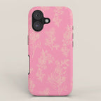 Botanical Cottage Floral Pattern in Pink and Cream iPhone Case Gallery Image 1