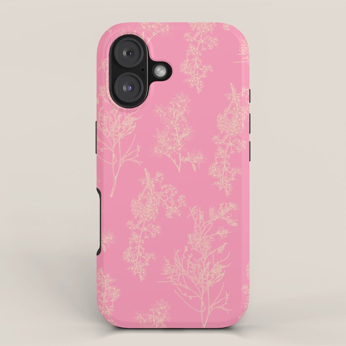 Botanical Cottage Floral Pattern in Pink and Cream iPhone Case Gallery Image 1