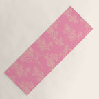 Botanical Cottage Floral Pattern in Pink and Cream Yoga Mat Gallery Image 1