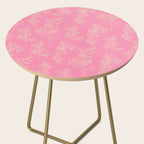 Botanical Cottage Floral Pattern in Pink and Cream Side Table Gallery Image 2