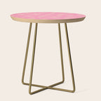 Botanical Cottage Floral Pattern in Pink and Cream Side Table Gallery Image 1
