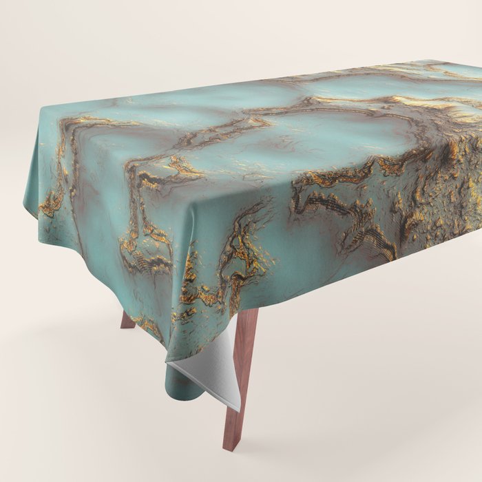 Aqua Coral Reef Abstract Tablecloth Gallery Image 1