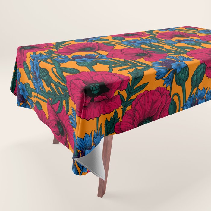 Red poppies and blue cornflowers Tablecloth Gallery Image 1