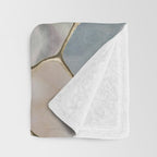 Mother of pearl and Gold cells abstract Throw Blanket Gallery Image 3