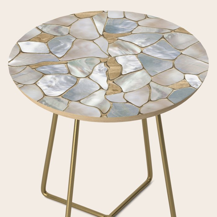 Mother of pearl and Gold cells abstract Side Table Gallery Image 2