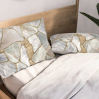 Mother of pearl and Gold cells abstract Pillow Sham Gallery Image 2