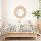 Mother of pearl and Gold cells abstract Duvet Cover Gallery Image 3
