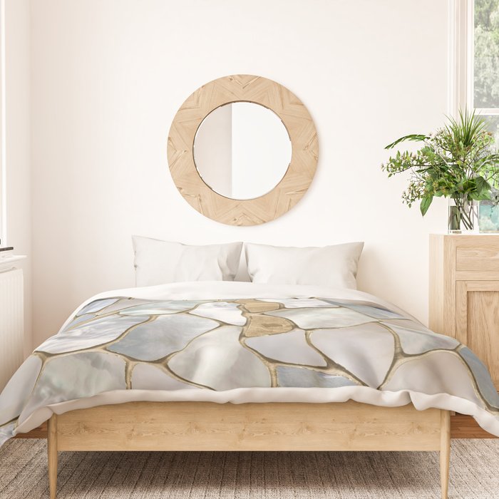 Mother of pearl and Gold cells abstract Duvet Cover Gallery Image 3
