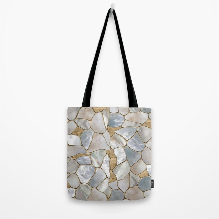 Mother of pearl and Gold cells abstract Tote Bag Gallery Image 2