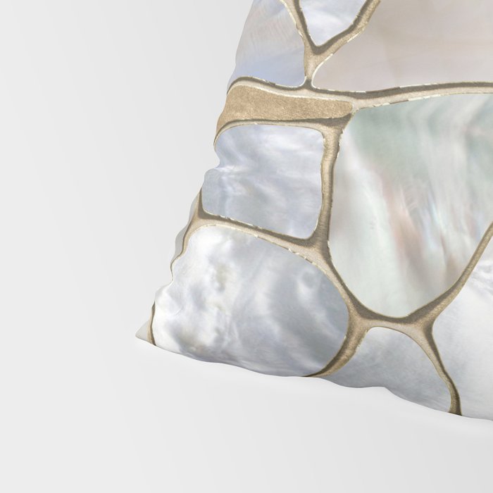 Mother of pearl and Gold cells abstract Pillow Sham Gallery Image 4