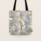 Mother of pearl and Gold cells abstract Tote Bag Gallery Image 1