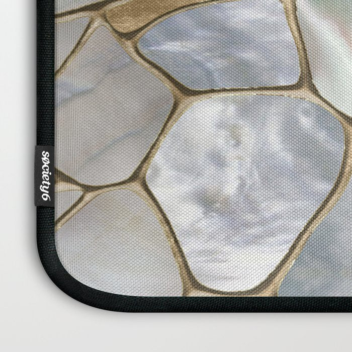 Mother of pearl and Gold cells abstract Laptop Sleeve Gallery Image 3
