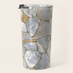 Mother of pearl and Gold cells abstract Travel Mug Gallery Image 3