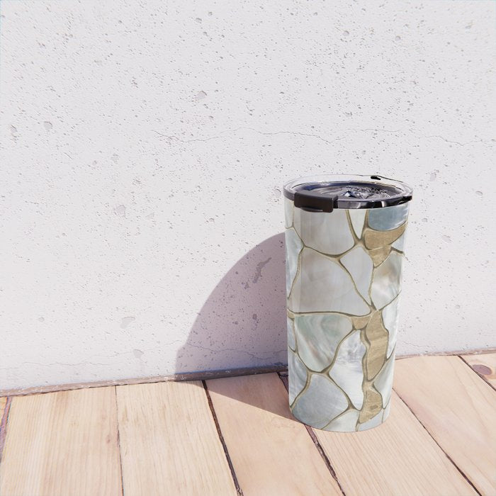 Mother of pearl and Gold cells abstract Travel Mug Gallery Image 4