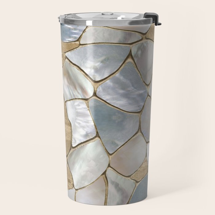 Mother of pearl and Gold cells abstract Travel Mug Gallery Image 2