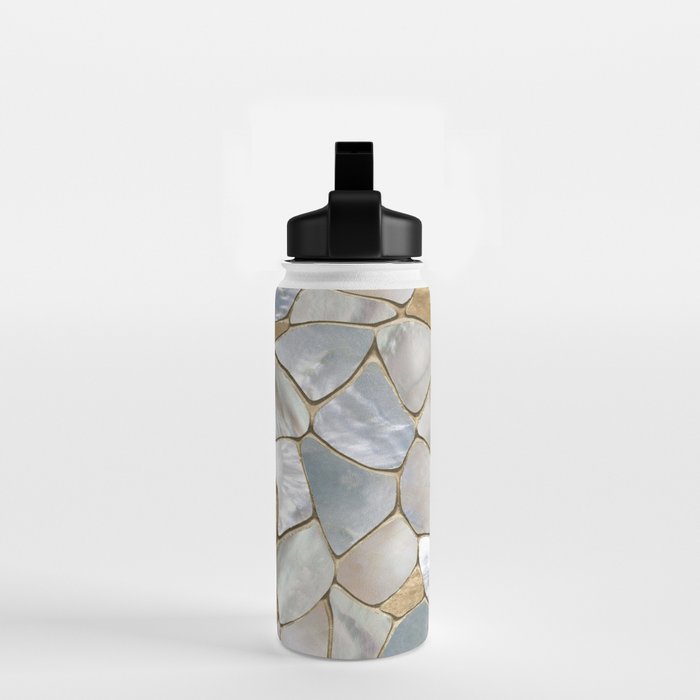 Mother of pearl and Gold cells abstract Water Bottle Gallery Image 2