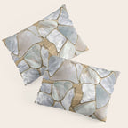 Mother of pearl and Gold cells abstract Pillow Sham Gallery Image 3