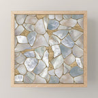 Mother of pearl and Gold cells abstract Mini Art Print Gallery Image 1