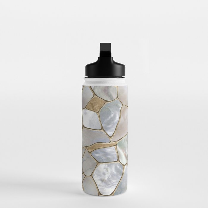 Mother of pearl and Gold cells abstract Water Bottle Gallery Image 3