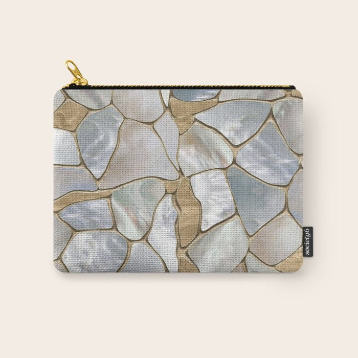 Mother of pearl and Gold cells abstract Carry All Pouch Gallery Image 1