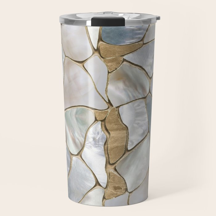 Mother of pearl and Gold cells abstract Travel Mug Gallery Image 1