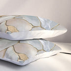 Mother of pearl and Gold cells abstract Pillow Sham Gallery Image 3