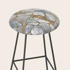 Mother of pearl and Gold cells abstract Stool Gallery Image 2