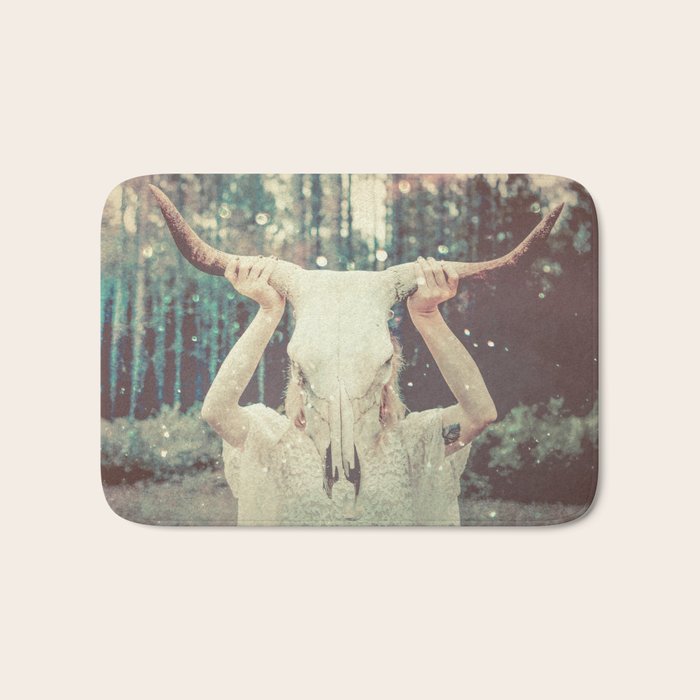 Bull Skull Tribal Woman Bath Mat Gallery Image 1